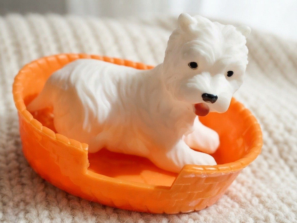 Niche + chien pour maison de poupée barbie