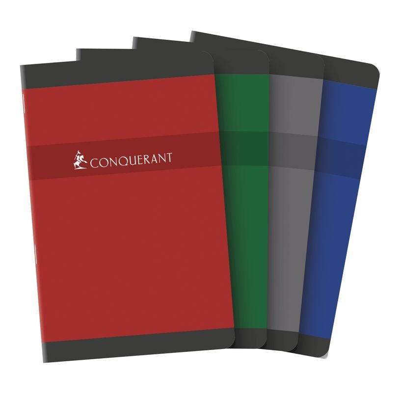 Carnet 11 x 17 cm - 96 pages Agrafées - petits carreaux 5mm - Couverture vernie - disponible dans différentes couleurs